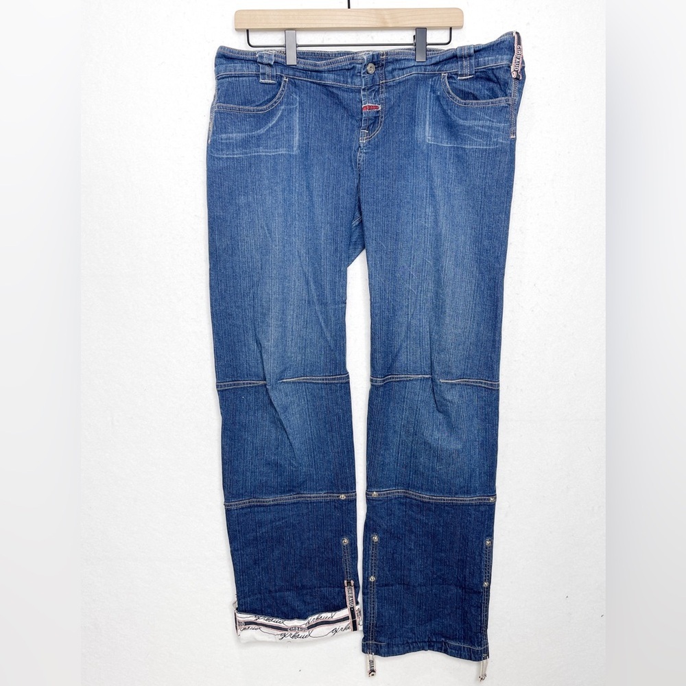 Marithe Francois Girbaud White Strap Jeans Convertible Pants Vintage 90’s Rare